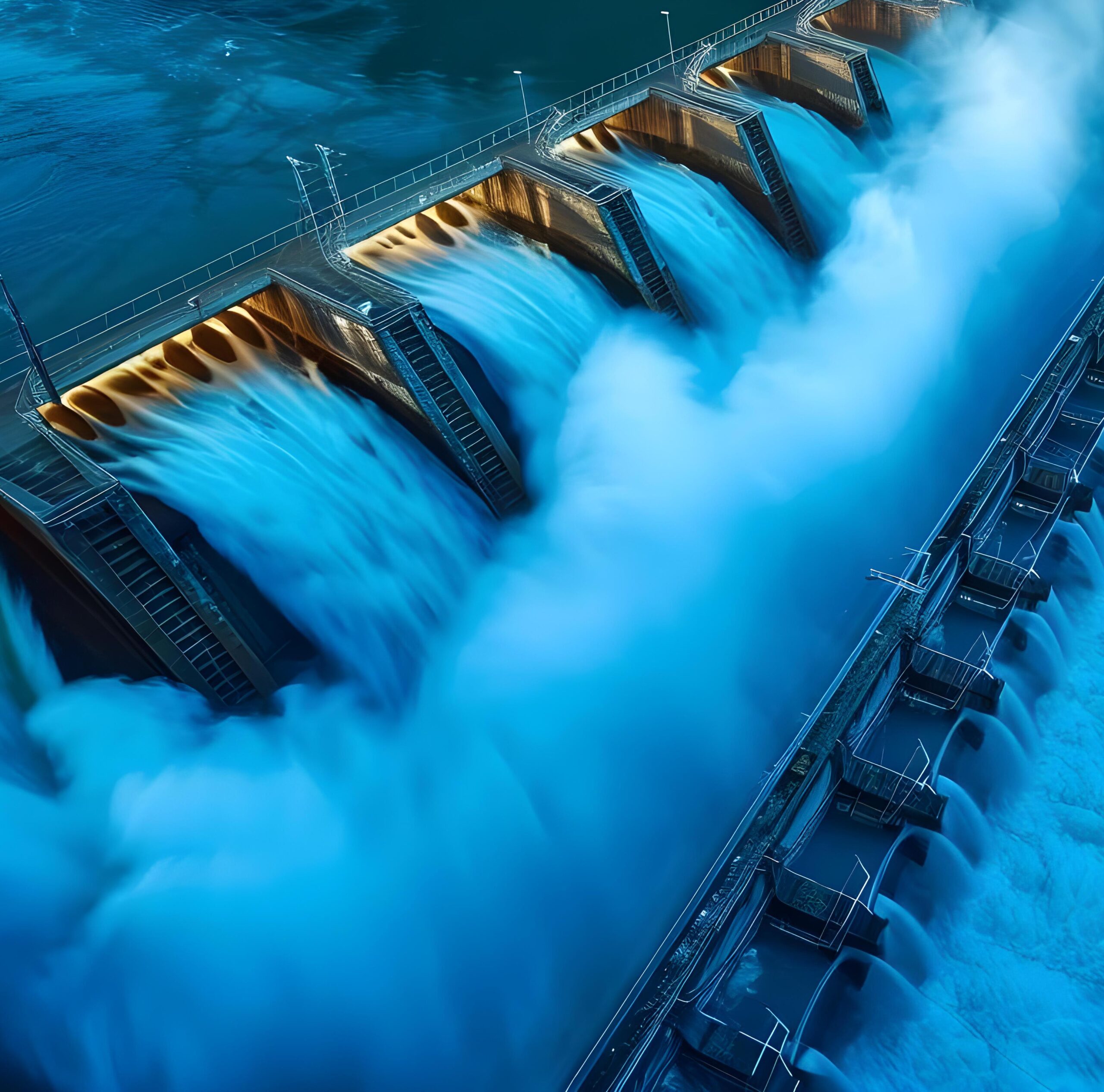 Detailed Image of a Large Hydroelectric Dam Generating Electricity from Water. Concept Hydroelectric Power Generation, Sustainable Energy, Renewable Resources, Engineering Marvels